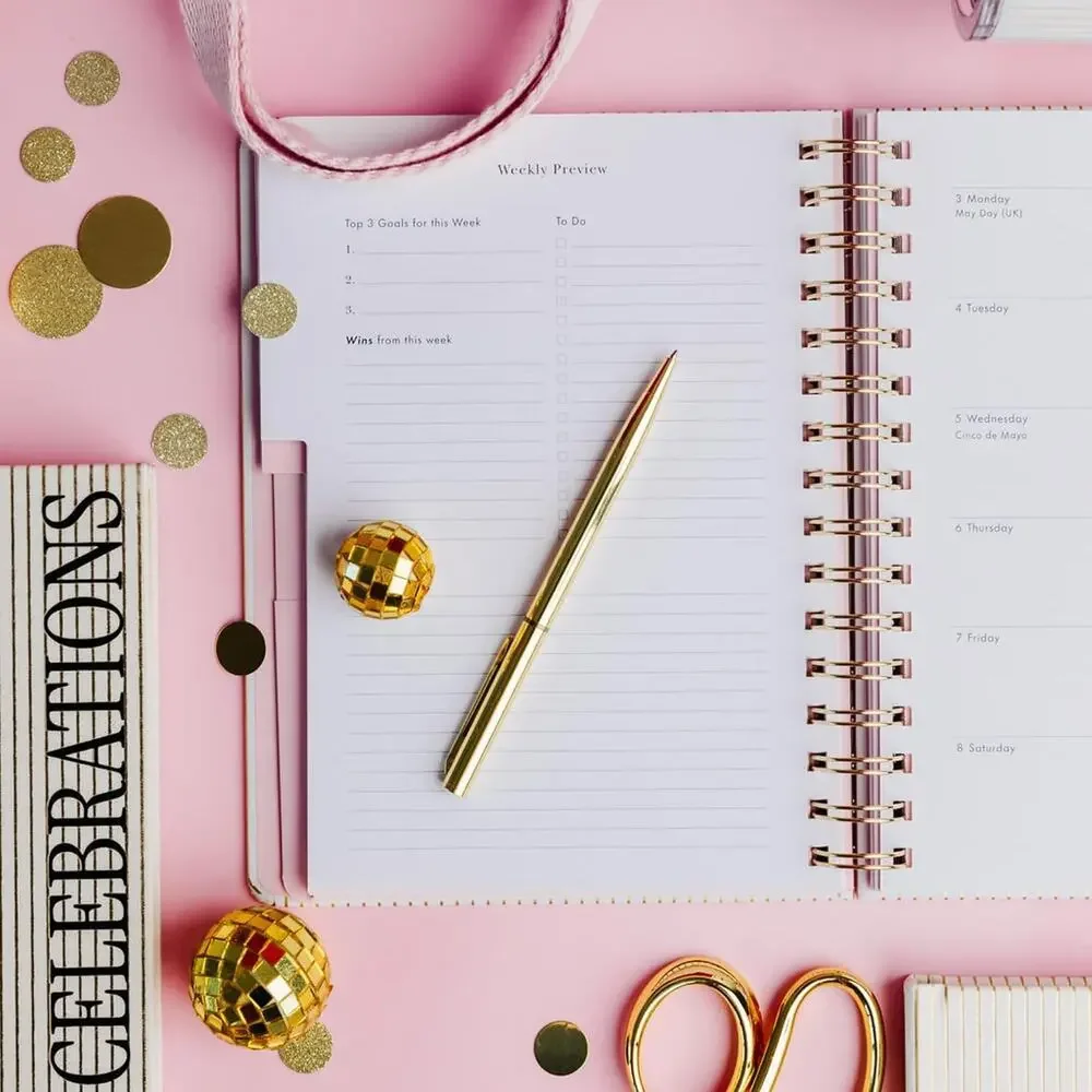 kate spade Gold Pinstripe 2027 Planner